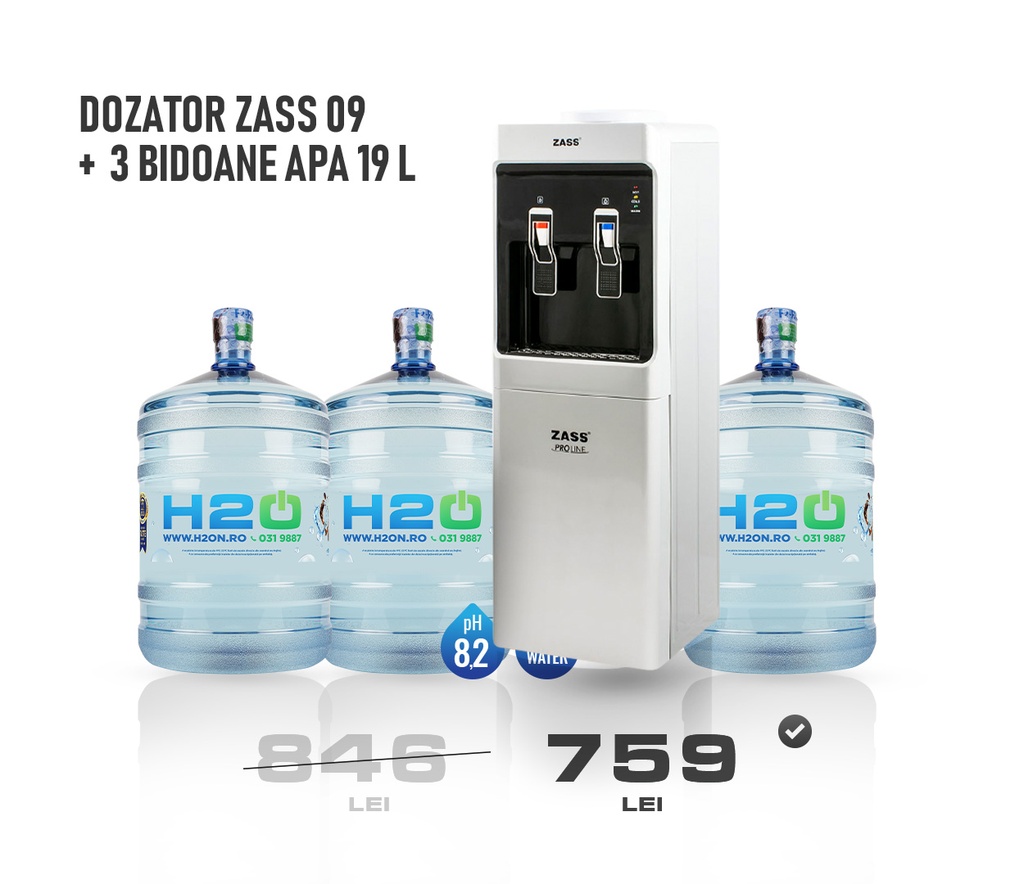 Dozator ZASS 09CS + 3 Bidoane Apa 19L