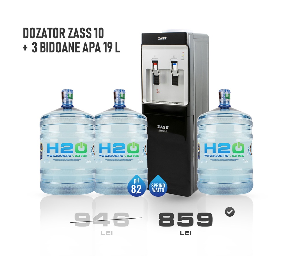 Dozator ZASS 10CR + 3 Bidoane Apa 19L