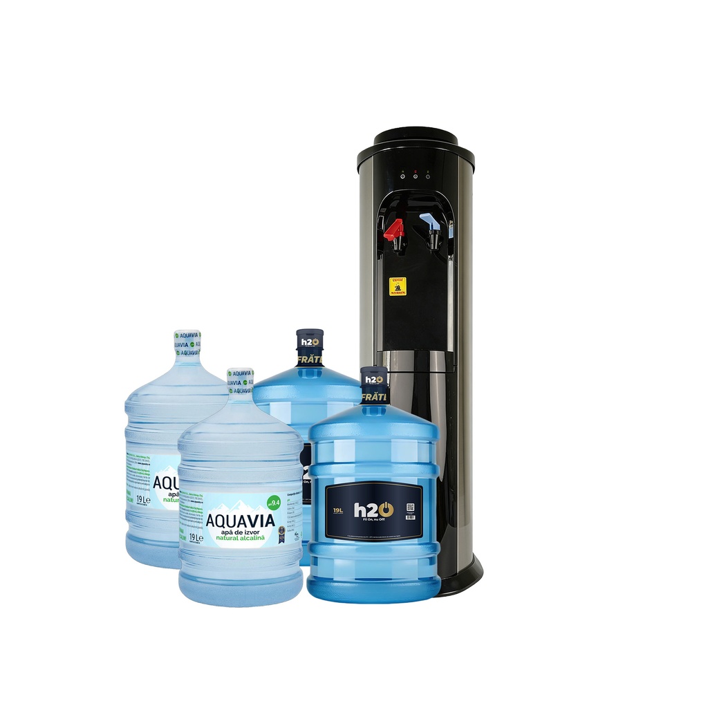 Abonament Lunar Dozator Elexus + 2 x Apă h2on 19L + 2 x Apă AQUAVIA 19L