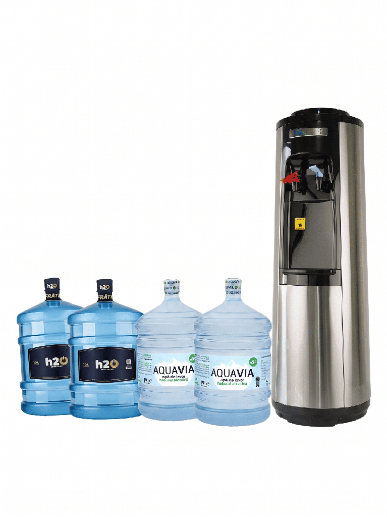 Abonament Lunar Dozator Quintus + 2 x Apă h2on 19L + 2 x Apă AQUAVIA 19L