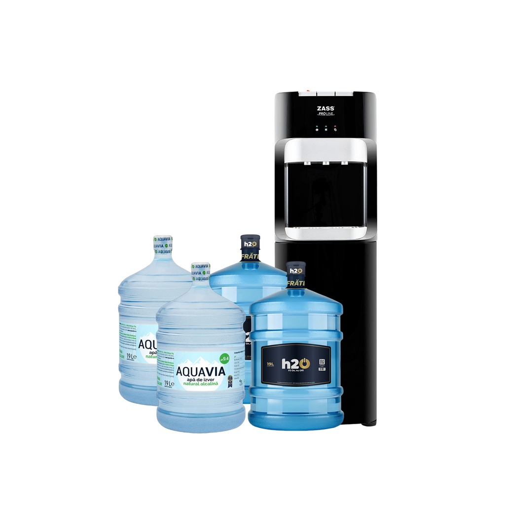 Abonament Lunar Dozator ZASS 20C + 2 x Apă h2on 19L + 2 x Apă AQUAVIA 19L