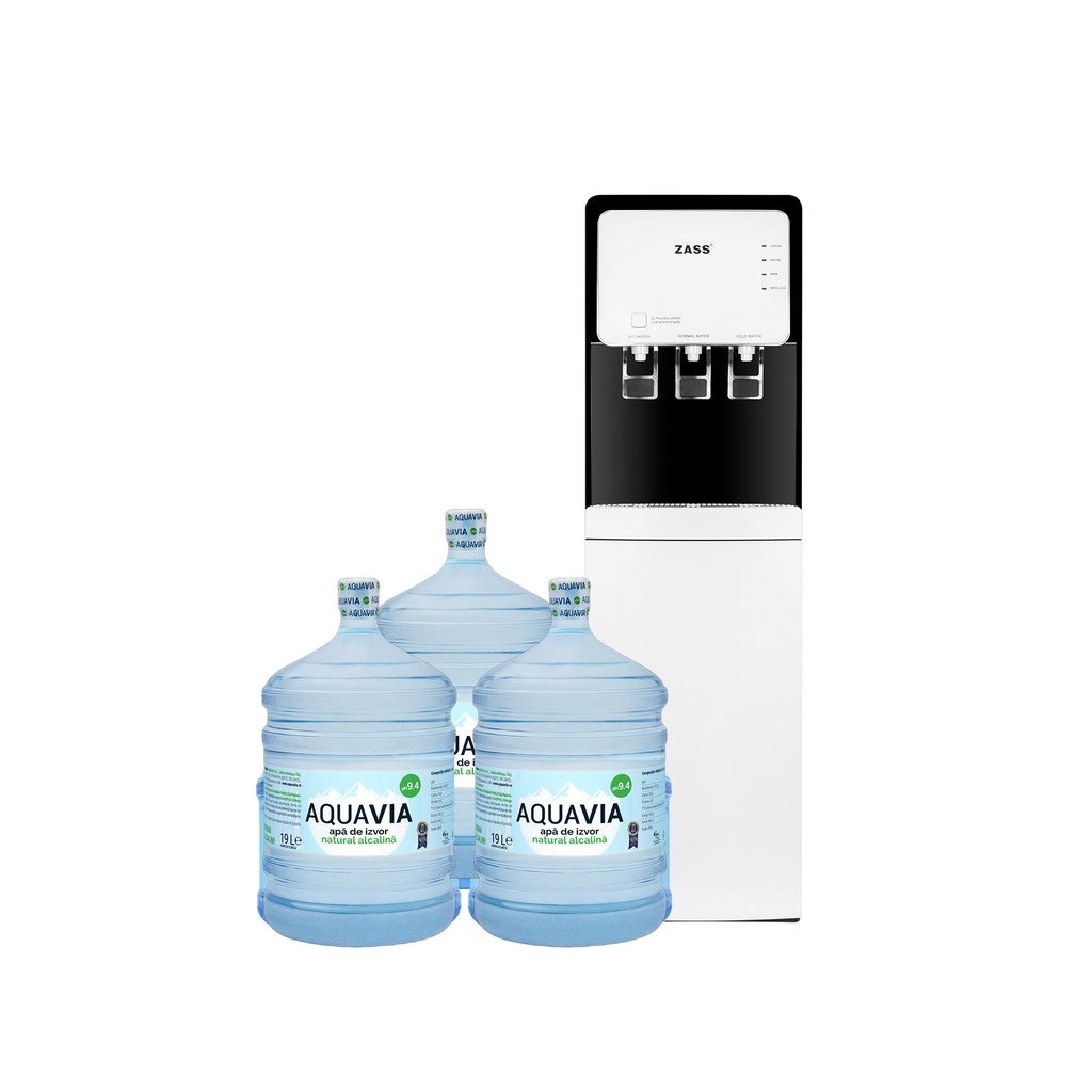 Abonament Lunar Dozator ZASS 22C + 3 x Apa AQUAVIA Apa de Izvor 19L