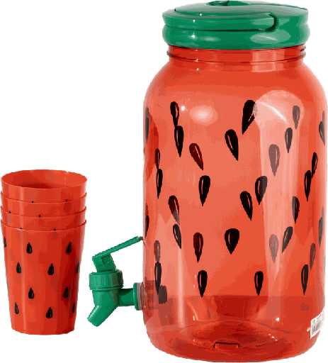 [8229] Borcan cu robinet si 4 pahare