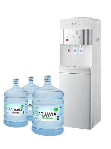 [8902] Pachet Lunar Dozator Nautilus + 3 x Apă AQUAVIA Apă de Izvor Natural Alcalină 19L