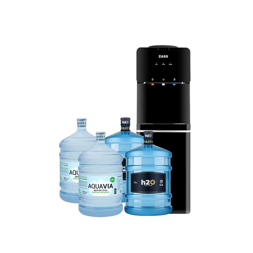 [9088] Abonament Lunar Dozator ZASS 18CR + 2 x Apă h2on 19L + 2 x Apă AQUAVIA 19L